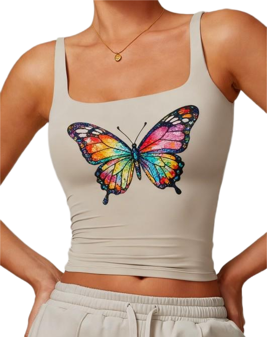 Women's Seamless Crop Sports Bra Vest - Tight-Fit with Built-in Chest Pads